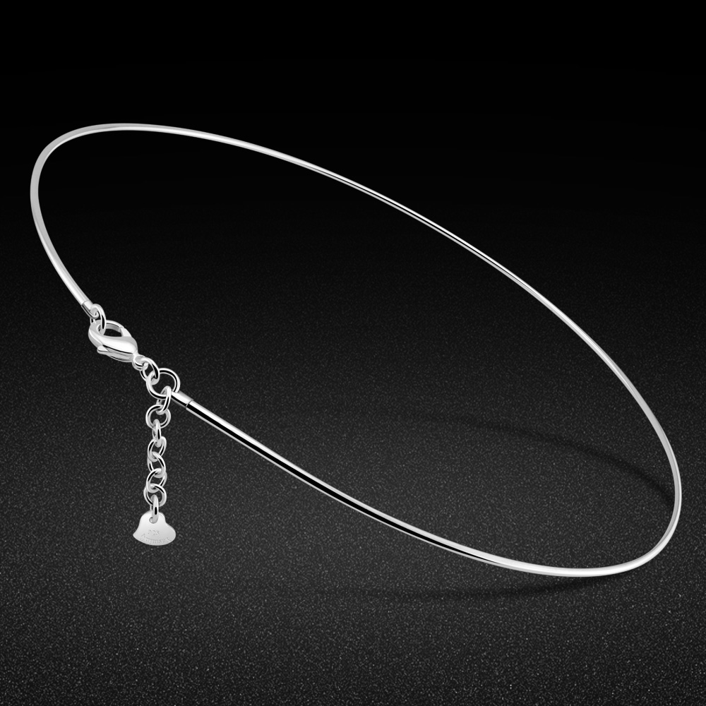 925 Sterling Silver Chain Necklace Men - Kpop Collana a catena girocollo in