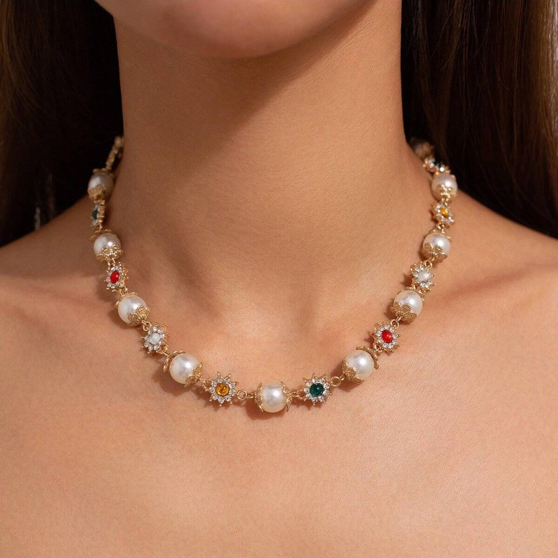 Pearl Choker Necklace Vintage - Ingemark Collana girocollo con perle vintage