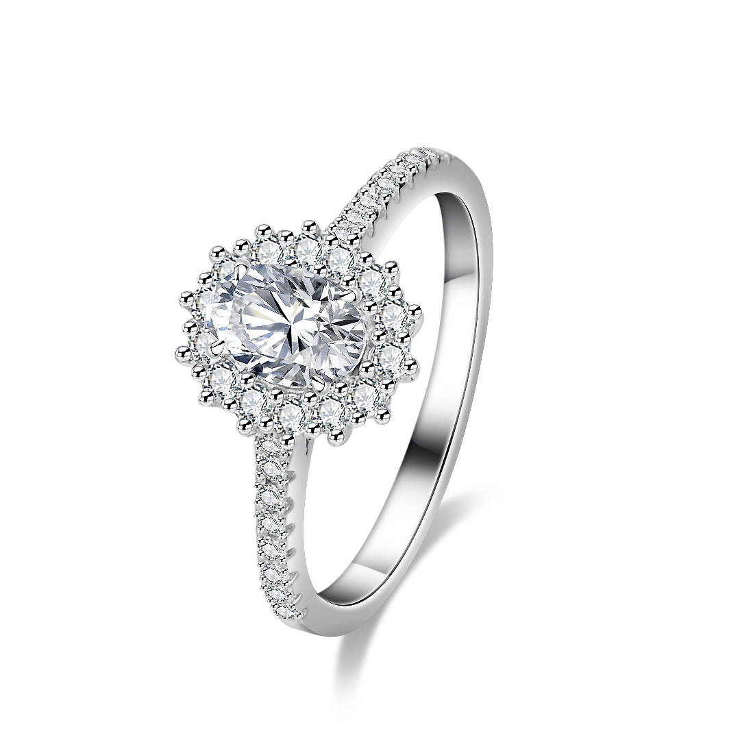 Moissanite Engagement Ring 1 Carat - Anello Alien Moissanite da donna, set