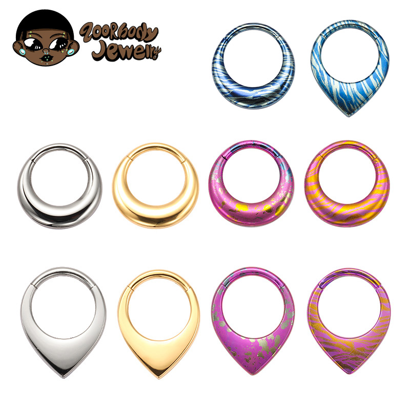 Body Jewelry - G23 Titanio Setto Distressed Anodizzato Punk