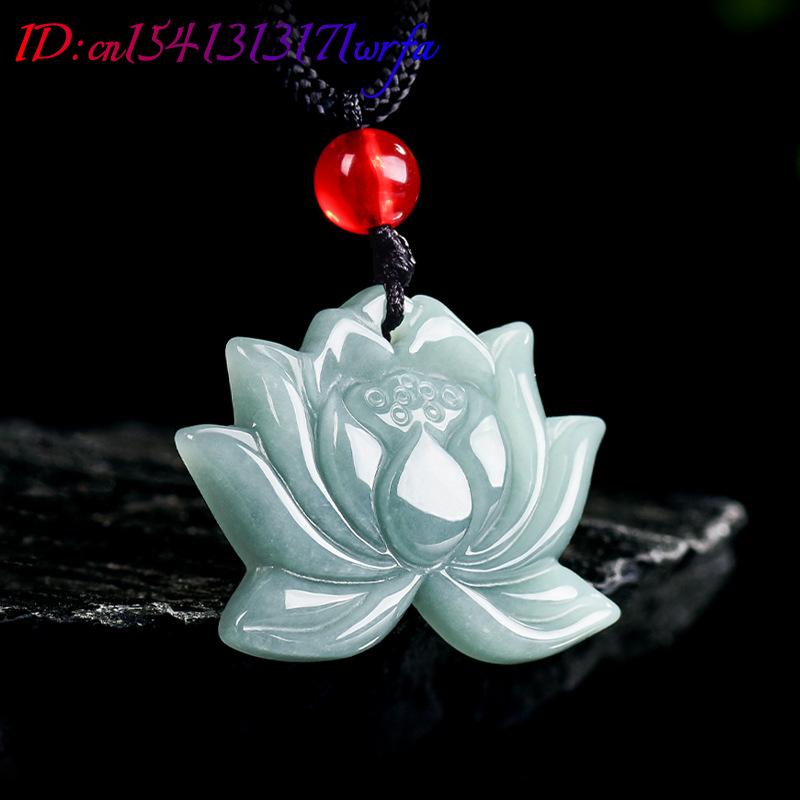 Necklaces - Myanmar Giadeite Collana con ciondolo loto