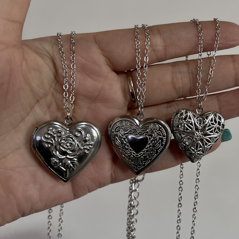 Heart Locket Necklace Photo - Collana con ciondolo con cornice per