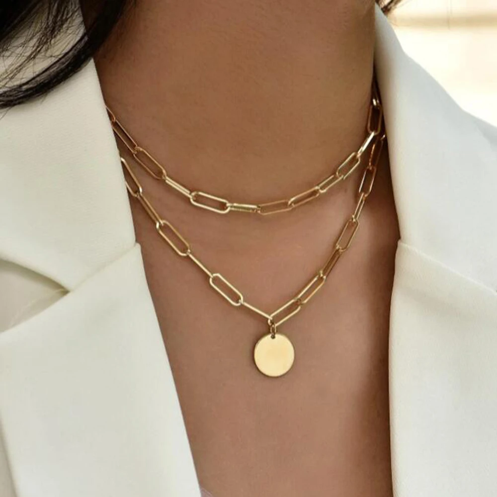 Layered Pendant Necklace Aesthetic - SUMENG 2024 nuova moda vintage fascino