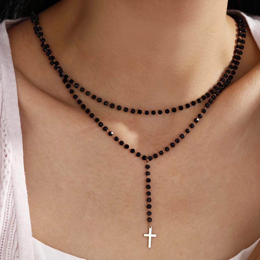 Layered Pendant Necklace Aesthetic - Collana a Y Gotica a Doppio