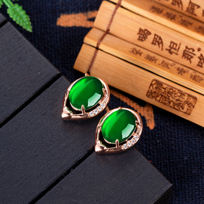 Earrings - Orecchini fiore di giada naturale orecchini