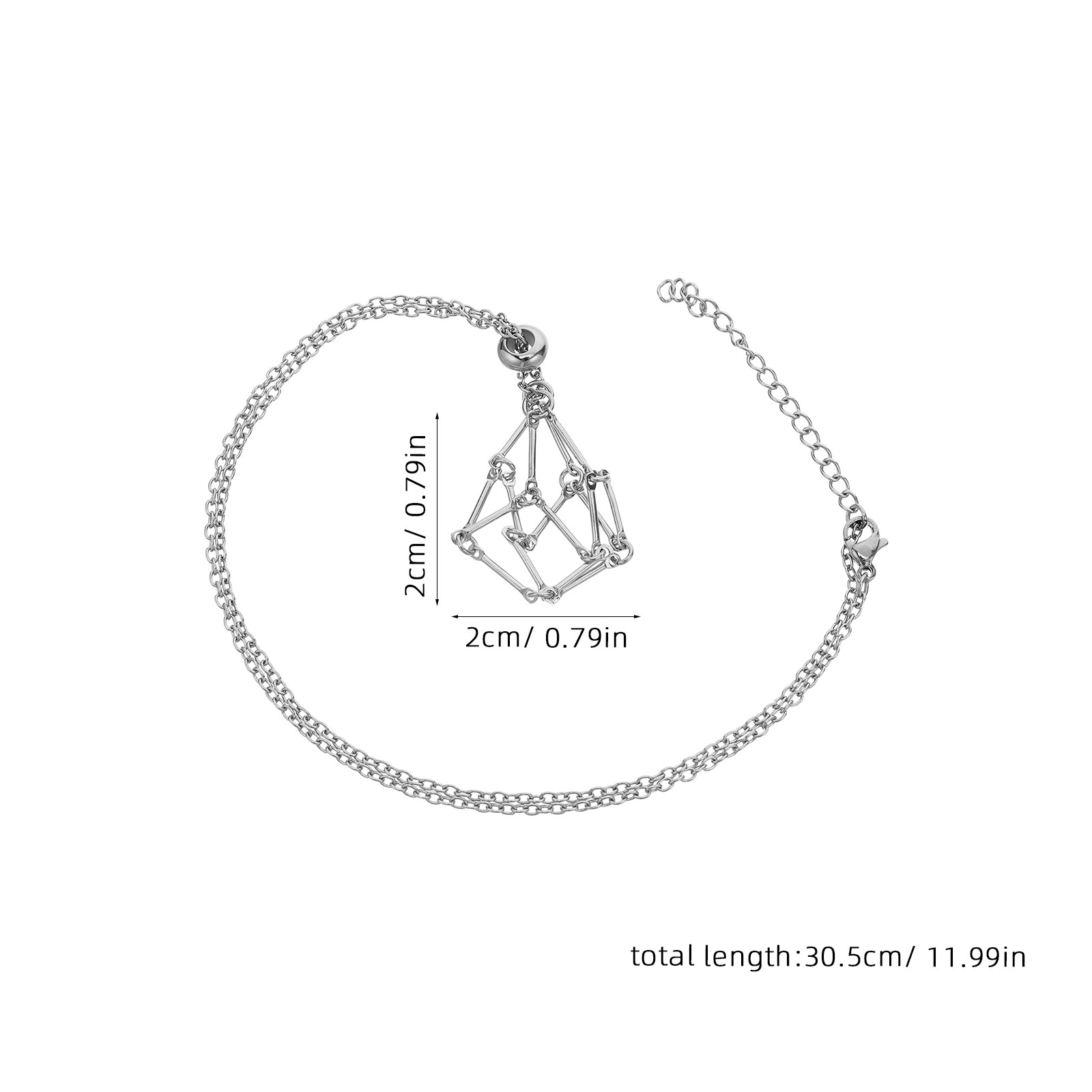 Collana con ciondolo a gabbia  - Crystal Pendant Necklace Natural Stone recensione e prezzo