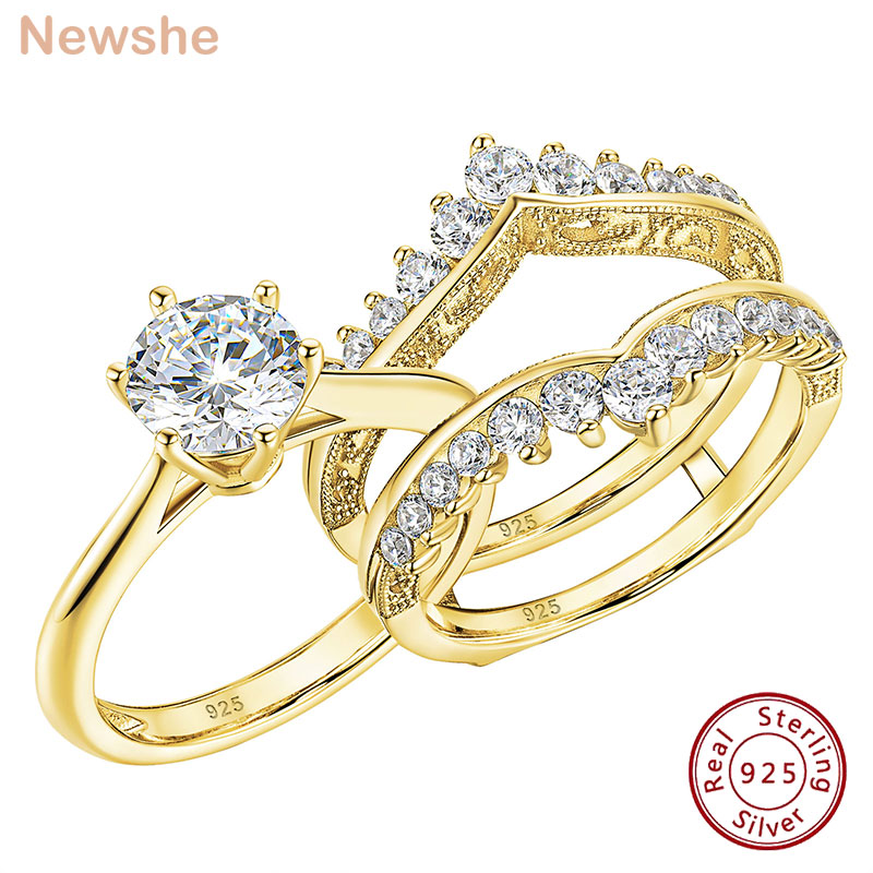 Set di Anelli da Sposa Newshe  - Moissanite Engagement Ring 1 Carat recensione e prezzo