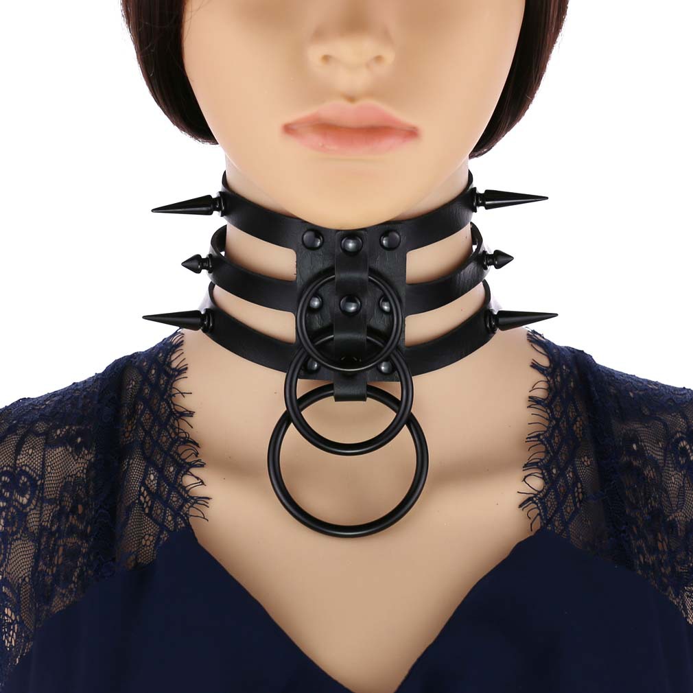 Moda donna uomo rivetto nero i - Goth Punk Spike Choker recensione e prezzo