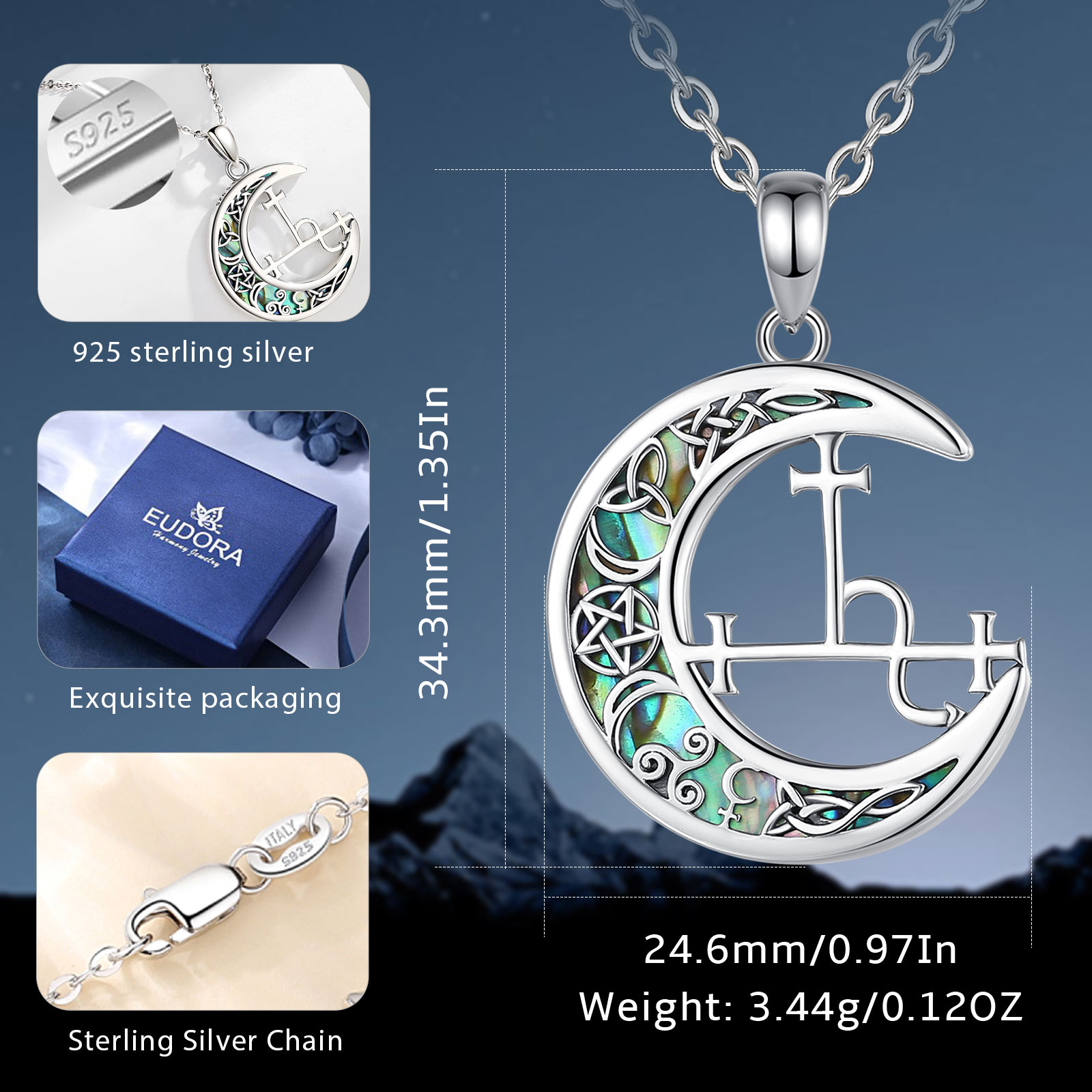 Eudora Collana in argento ster - 925 Sterling Silver Chain Necklace Men recensione e prezzo